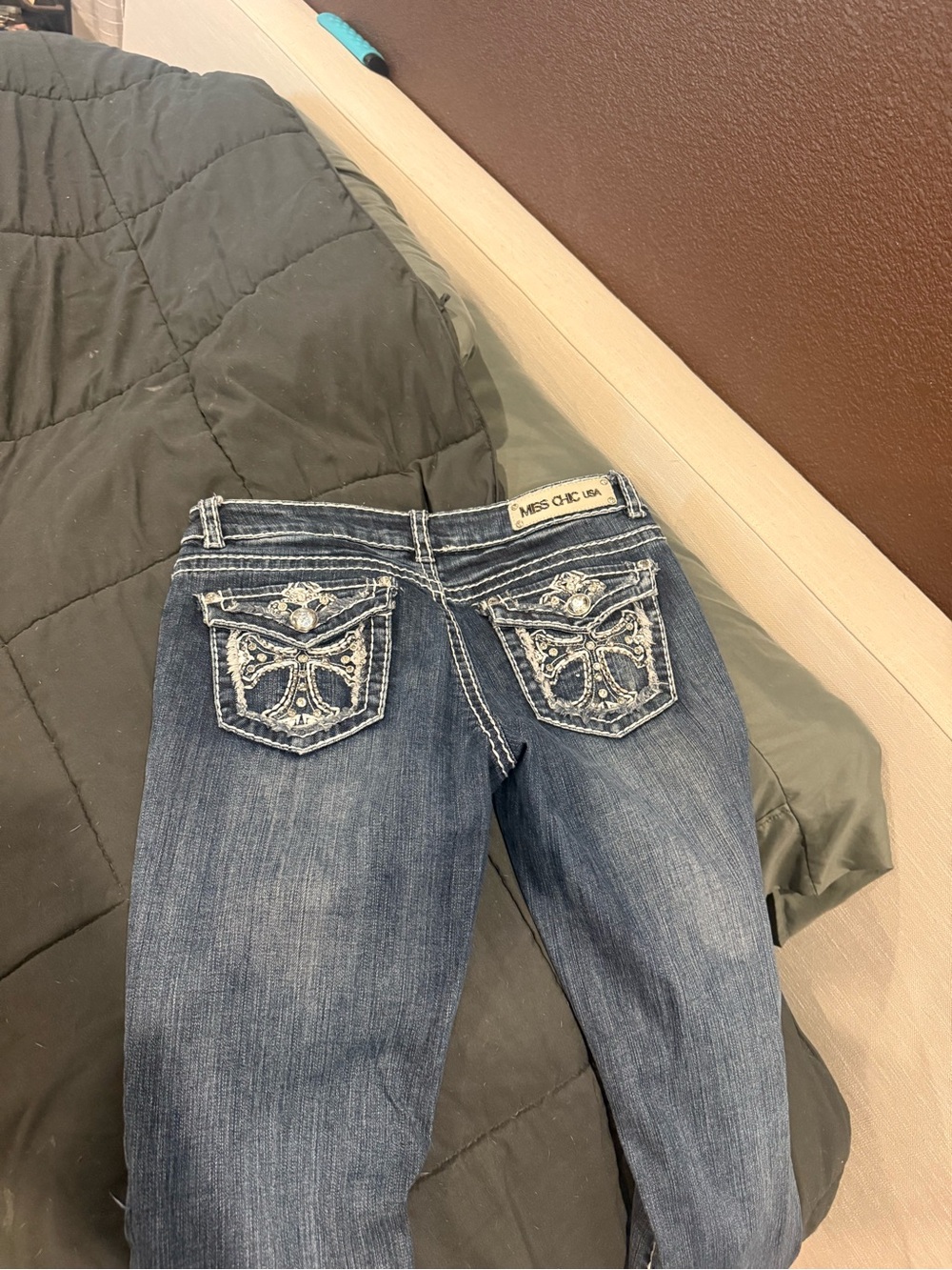 Miss Me Dark Blue Embellished Bootcut Jeans